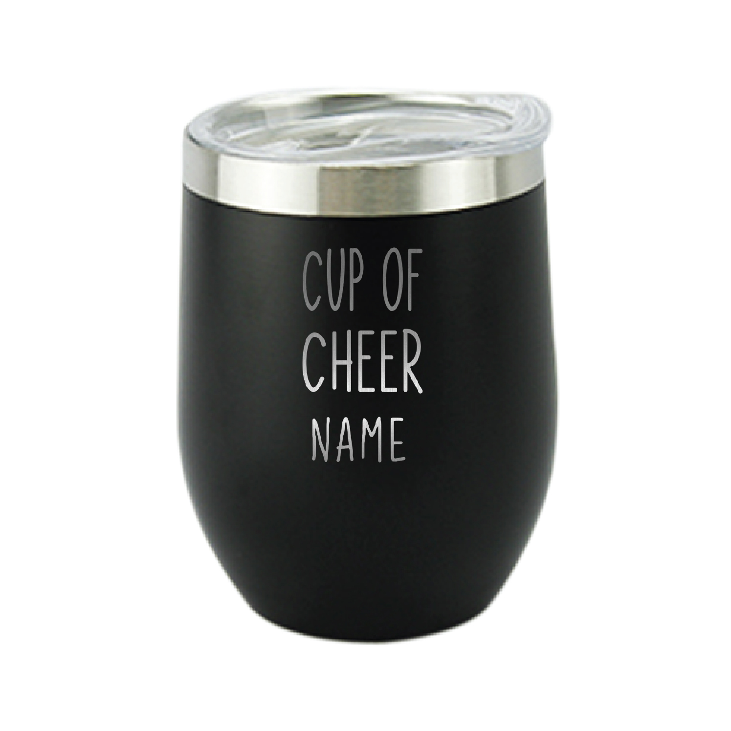 Cup of Cheers Black Wine Personalised Vacuum Insulated Stainless Steel Tumbler with Lid